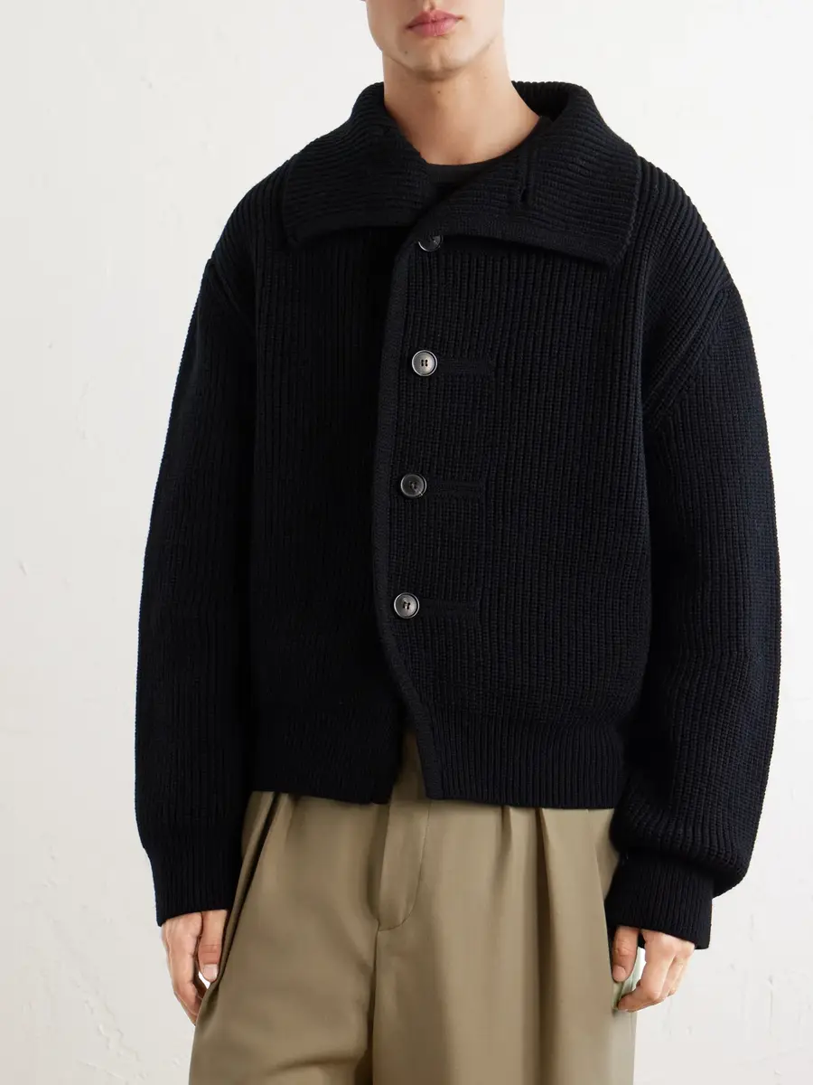 Dries Van Noten Shawl-Collar Ribbed Wool Cardigan - Men | Thumbnail 3 Dries Van Noten Shawl-Collar Ribbed Wool Cardigan - Men | Thumbnail 3