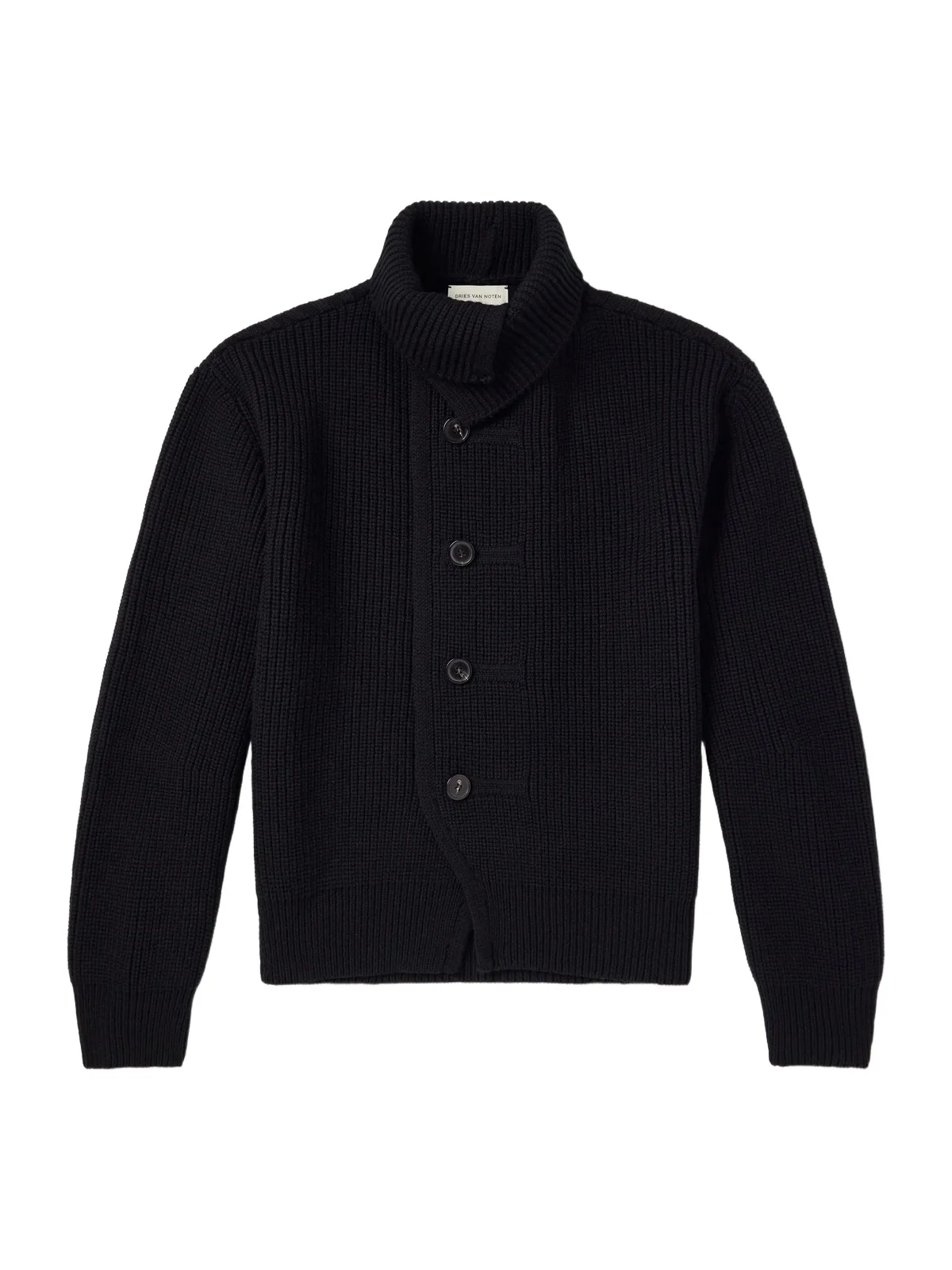 Dries Van Noten Shawl-Collar Ribbed Wool Cardigan - Men