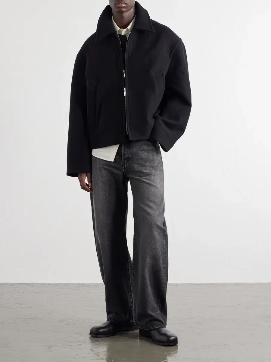 Studio Nicholson Wool and Cashmere-Blend Zip-Up Blouson Jacket - Men | Thumbnail 2 Studio Nicholson Wool and Cashmere-Blend Zip-Up Blouson Jacket - Men | Thumbnail 2