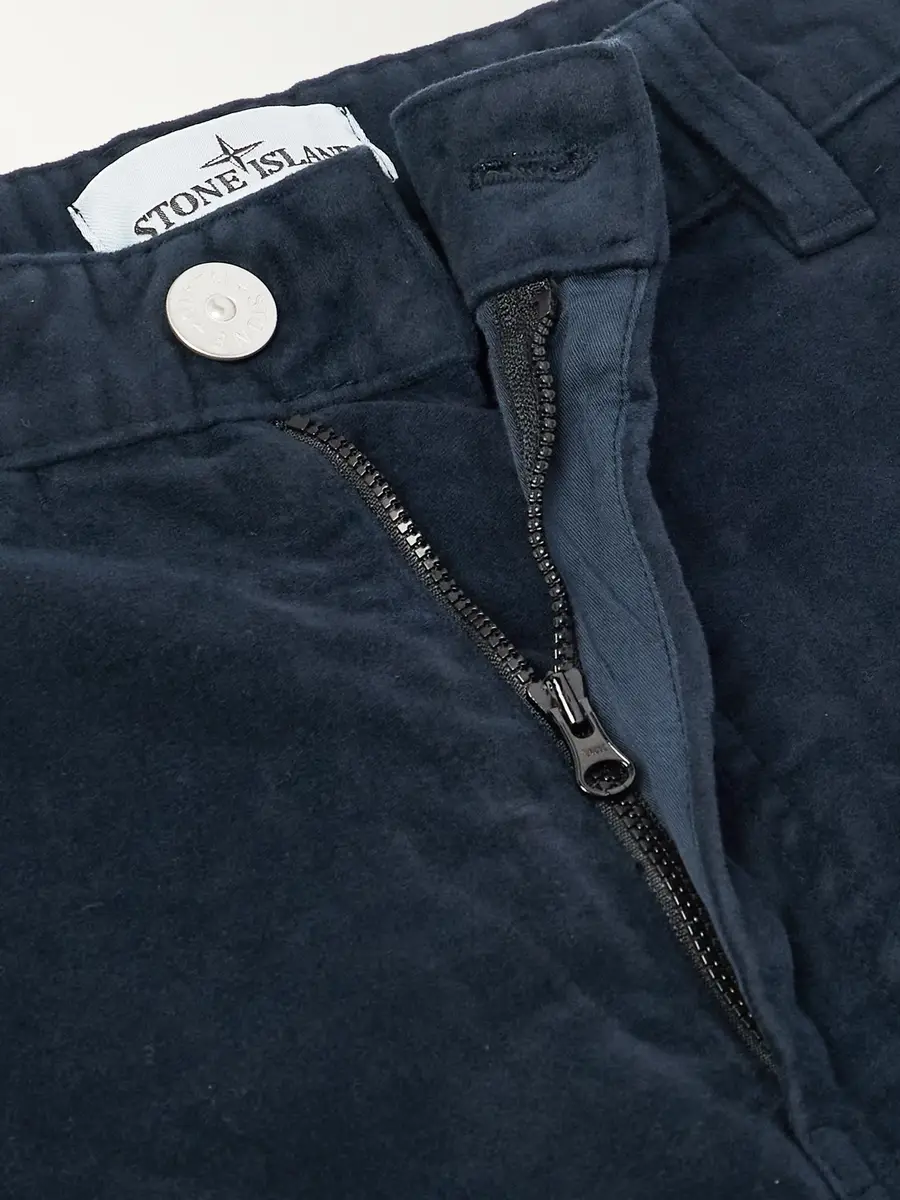 Stone Island Straight-Leg Organic Cotton-Moleskin Trousers - Men | Thumbnail 6