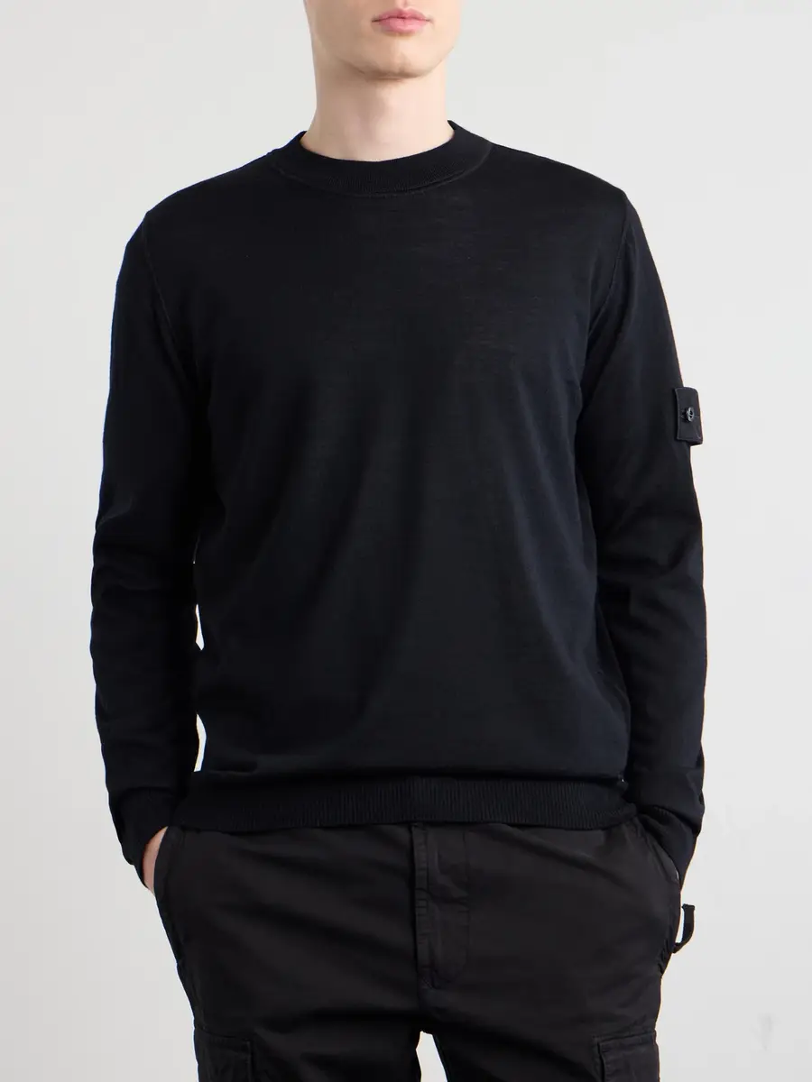 Stone Island STONE ISLAND GHOST Logo-Appliquéd Light Pure RWS Wool Sweater - Men | Thumbnail 3 Stone Island STONE ISLAND GHOST Logo-Appliquéd Light Pure RWS Wool Sweater - Men | Thumbnail 3