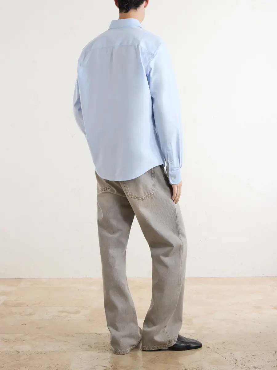 AMI PARIS Logo-Embroidered Cotton Oxford Shirt - Men | Thumbnail 4
