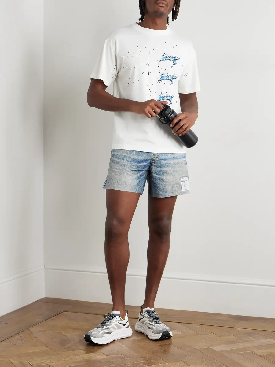 Satisfy Straight-Leg 5" Logo-Appliqu&eacute;d Printed PeaceShell&trade; Shorts - Men | Thumbnail 2