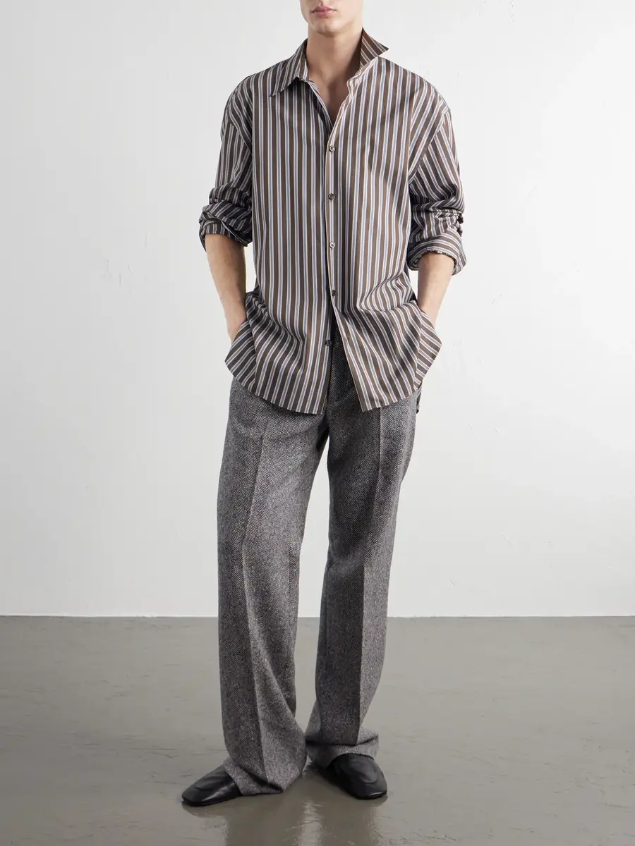 Dries Van Noten Croom Striped Cotton-Poplin Shirt - Men | Thumbnail 2
