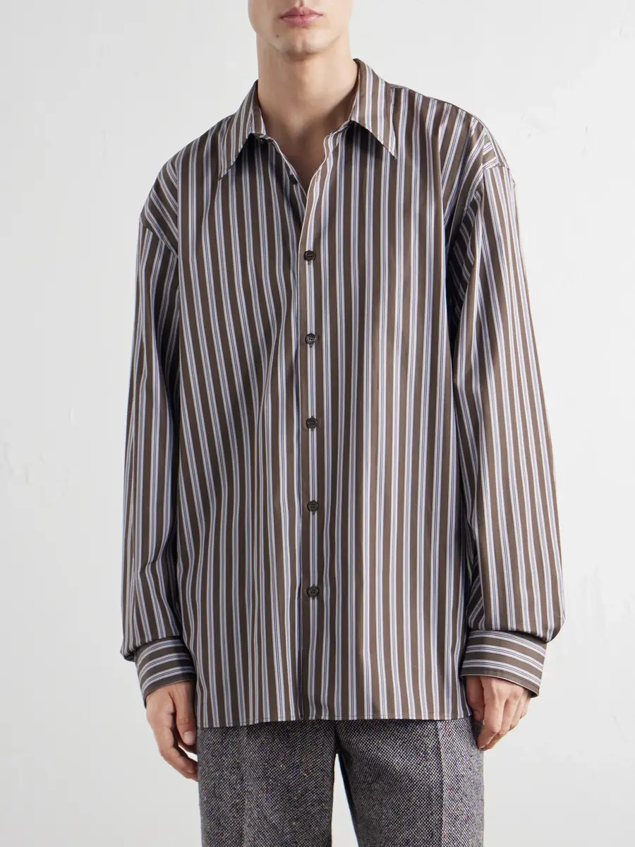 Dries Van Noten Croom Striped Cotton-Poplin Shirt - Men | Thumbnail 3