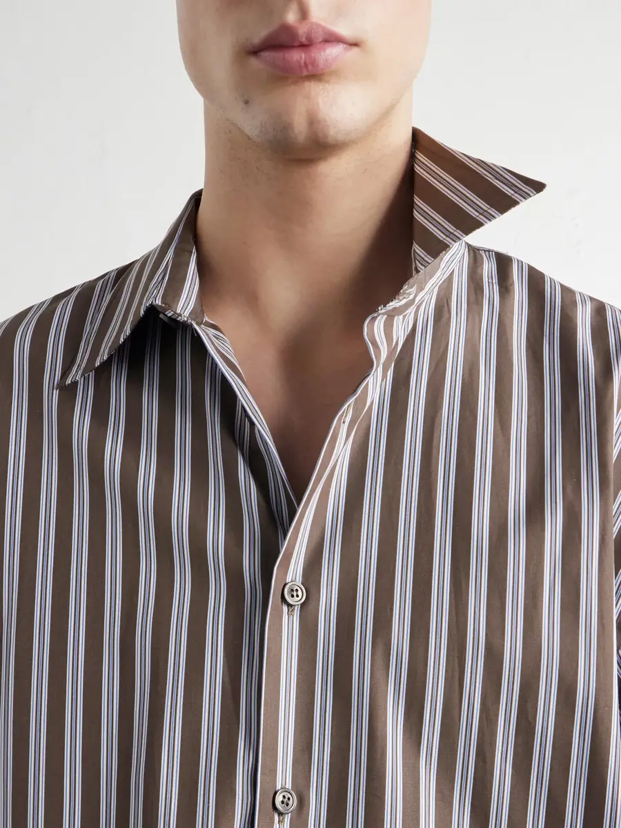 Dries Van Noten Croom Striped Cotton-Poplin Shirt - Men | Thumbnail 5