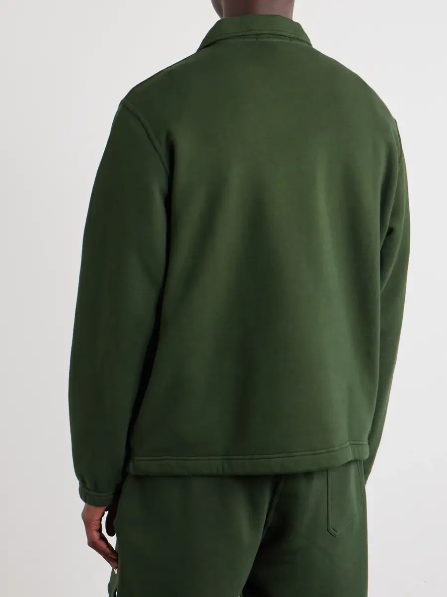 Stone Island New Balance Logo-Print Cotton-Jersey Polo Sweater - Men | Thumbnail 4