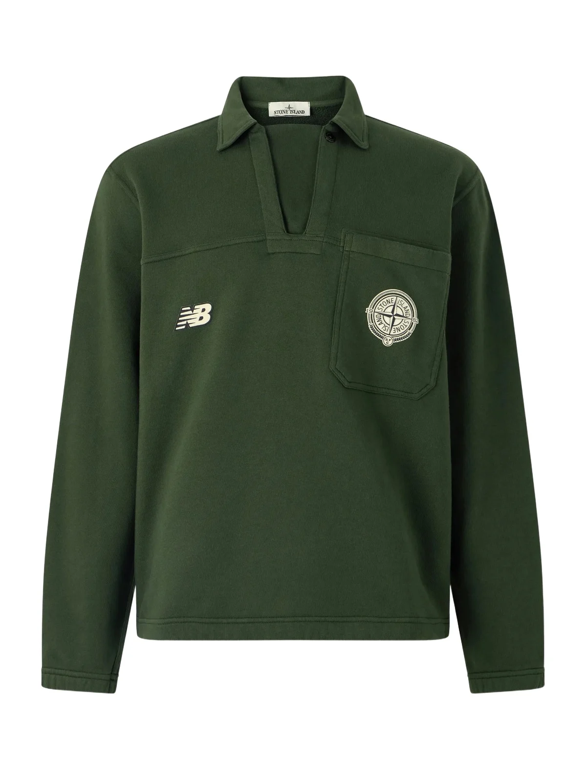 New Balance Logo-Print Cotton-Jersey Polo Sweater - Men New Balance Logo-Print Cotton-Jersey Polo Sweater - Men