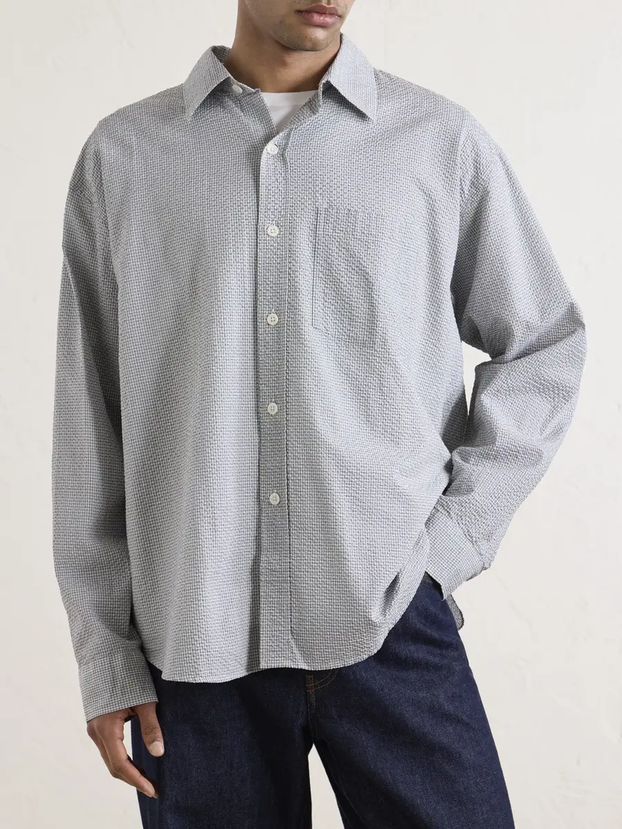 mfpen Executive Checked Cotton-Seersucker Shirt - Men | Thumbnail 3 mfpen Executive Checked Cotton-Seersucker Shirt - Men | Thumbnail 3