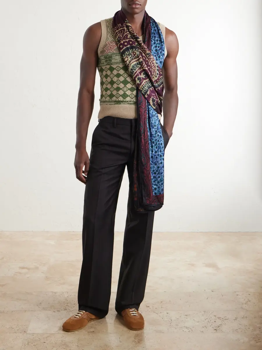 Dries Van Noten Flora Satin Scarf - Men | Thumbnail 2 Dries Van Noten Flora Satin Scarf - Men | Thumbnail 2