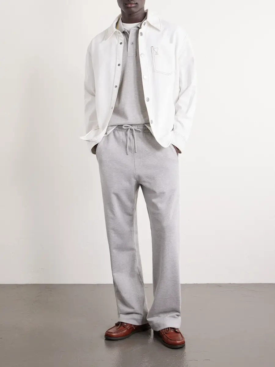AMI PARIS Logo-Embroidered Denim Overshirt - Men | Thumbnail 2