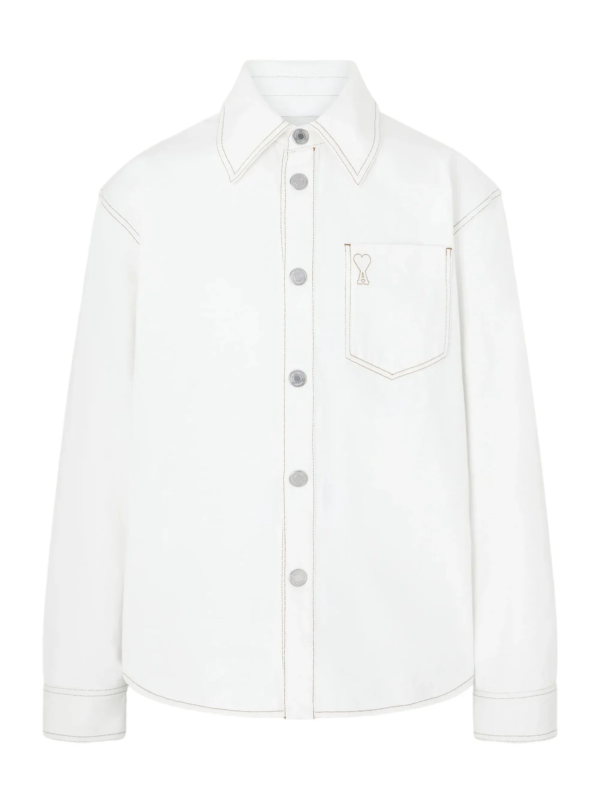 AMI PARIS Logo-Embroidered Denim Overshirt - Men