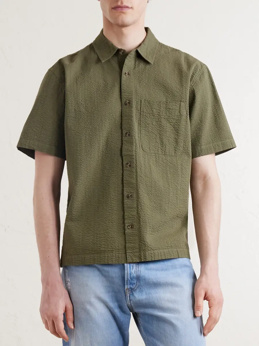 Aimé Leon Dore Cropped Cotton-Seersucker Shirt - Men | Thumbnail 3 Aimé Leon Dore Cropped Cotton-Seersucker Shirt - Men | Thumbnail 3