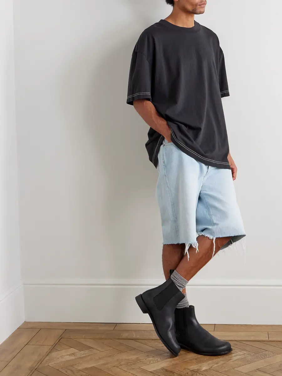 AGOLDE Anson Straight-Leg Frayed Denim Shorts - Men | Thumbnail 2 AGOLDE Anson Straight-Leg Frayed Denim Shorts - Men | Thumbnail 2