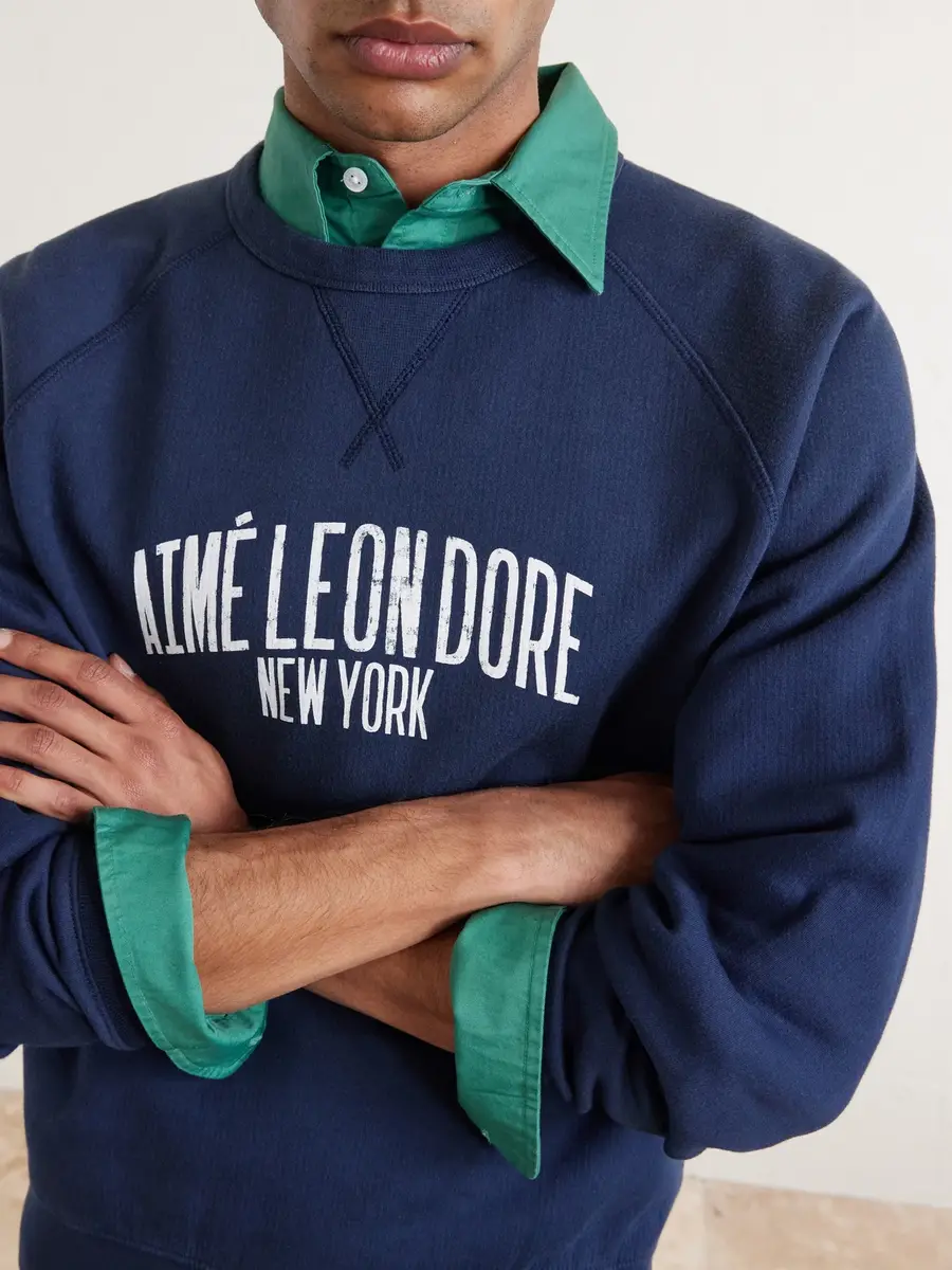Aimé Leon Dore Logo-Print Cotton-Blend Jersey Sweatshirt - Men | Thumbnail 5