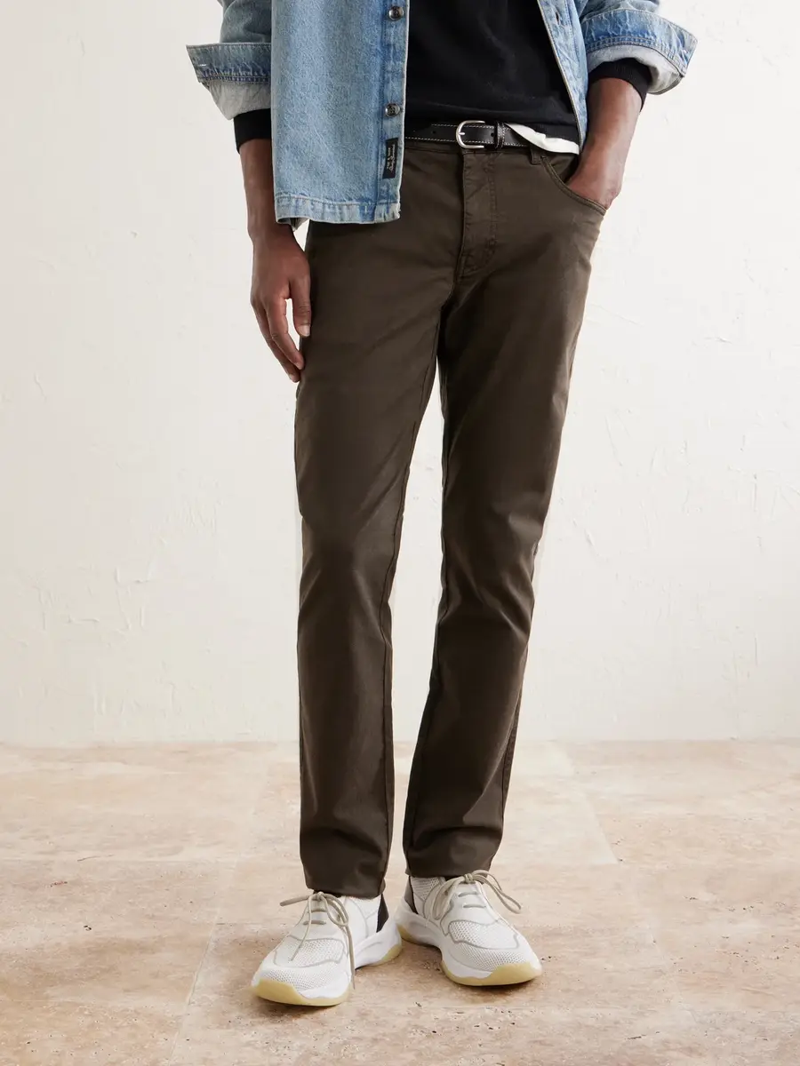 Berluti Shadow Leather-Trimmed Stretch-Knit Sneakers - Men | Thumbnail 2 Berluti Shadow Leather-Trimmed Stretch-Knit Sneakers - Men | Thumbnail 2