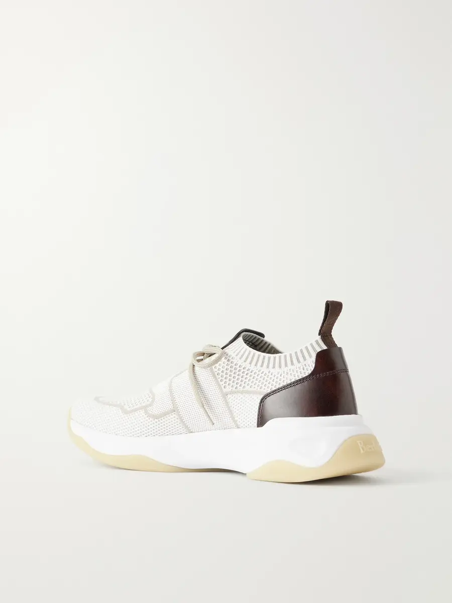 Berluti Shadow Leather-Trimmed Stretch-Knit Sneakers - Men | Thumbnail 4 Berluti Shadow Leather-Trimmed Stretch-Knit Sneakers - Men | Thumbnail 4