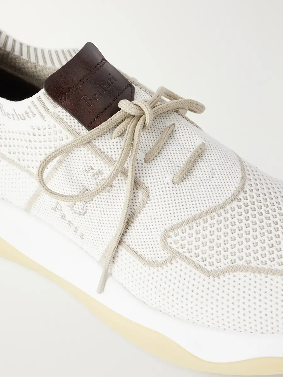 Berluti Shadow Leather-Trimmed Stretch-Knit Sneakers - Men | Thumbnail 5 Berluti Shadow Leather-Trimmed Stretch-Knit Sneakers - Men | Thumbnail 5