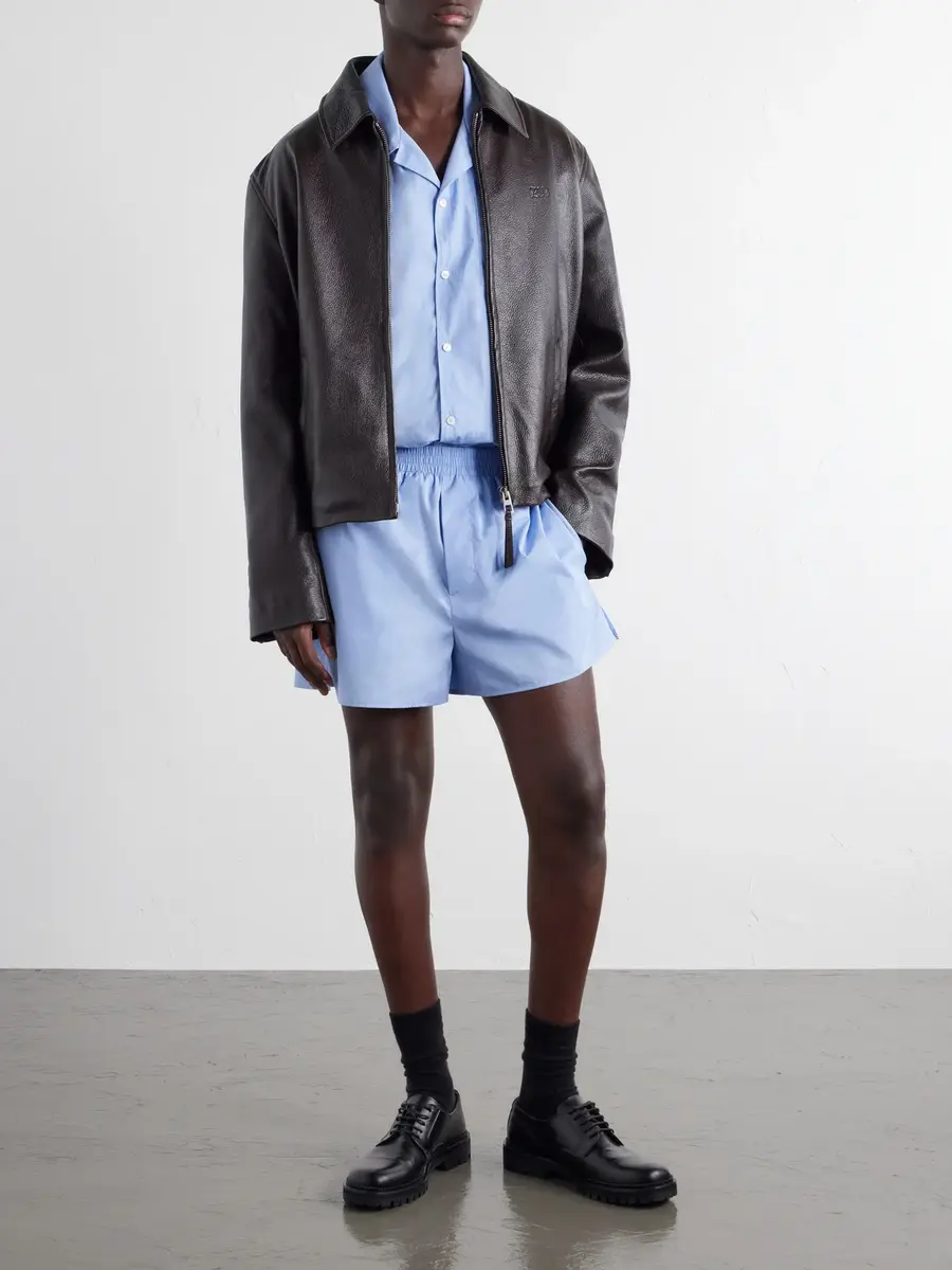 AMI PARIS Straight-Leg Embroidered Cotton-Poplin Shorts - Men | Thumbnail 2 AMI PARIS Straight-Leg Embroidered Cotton-Poplin Shorts - Men | Thumbnail 2