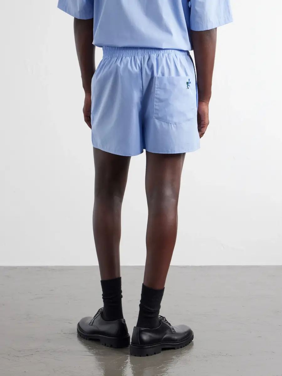 AMI PARIS Straight-Leg Embroidered Cotton-Poplin Shorts - Men | Thumbnail 4 AMI PARIS Straight-Leg Embroidered Cotton-Poplin Shorts - Men | Thumbnail 4