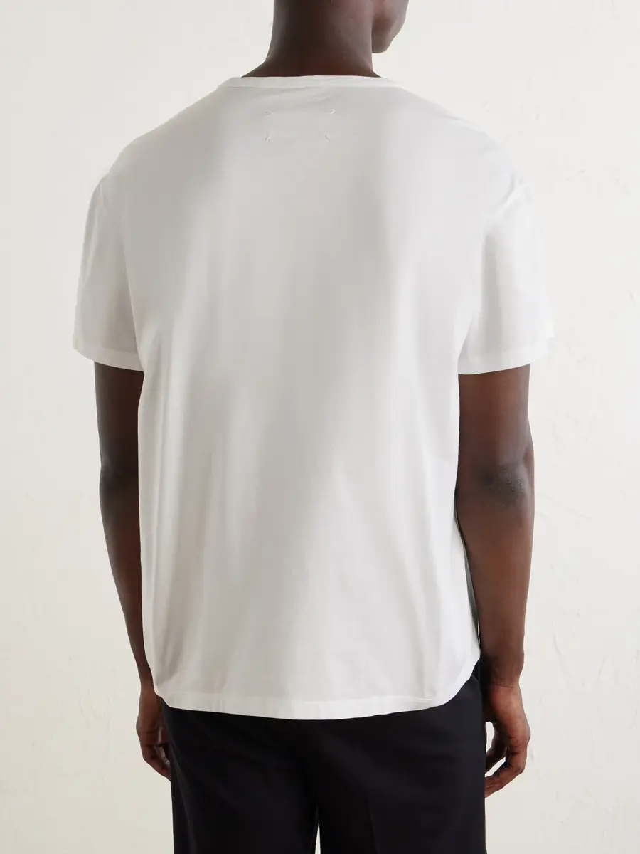 Maison Margiela Logo-Embroidered Cotton-Jersey T-Shirt - Men | Thumbnail 4 Maison Margiela Logo-Embroidered Cotton-Jersey T-Shirt - Men | Thumbnail 4