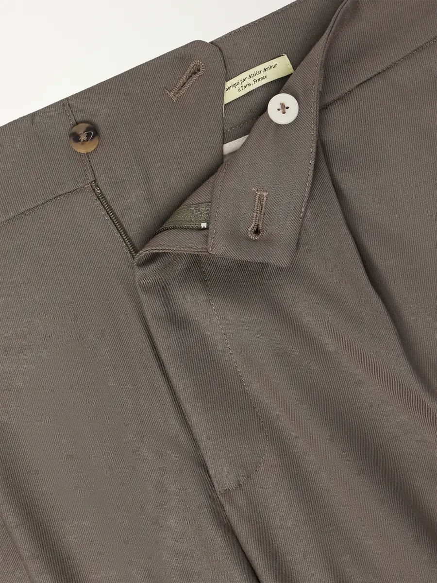 De Bonne Facture One Pleat Straight-Leg Pleated Virgin Wool Trousers - Men | Thumbnail 6