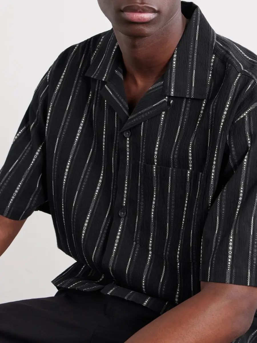 Aimé Leon Dore Camp-Collar Striped Cotton-Blend Jacquard Shirt - Men | Thumbnail 5 Aimé Leon Dore Camp-Collar Striped Cotton-Blend Jacquard Shirt - Men | Thumbnail 5