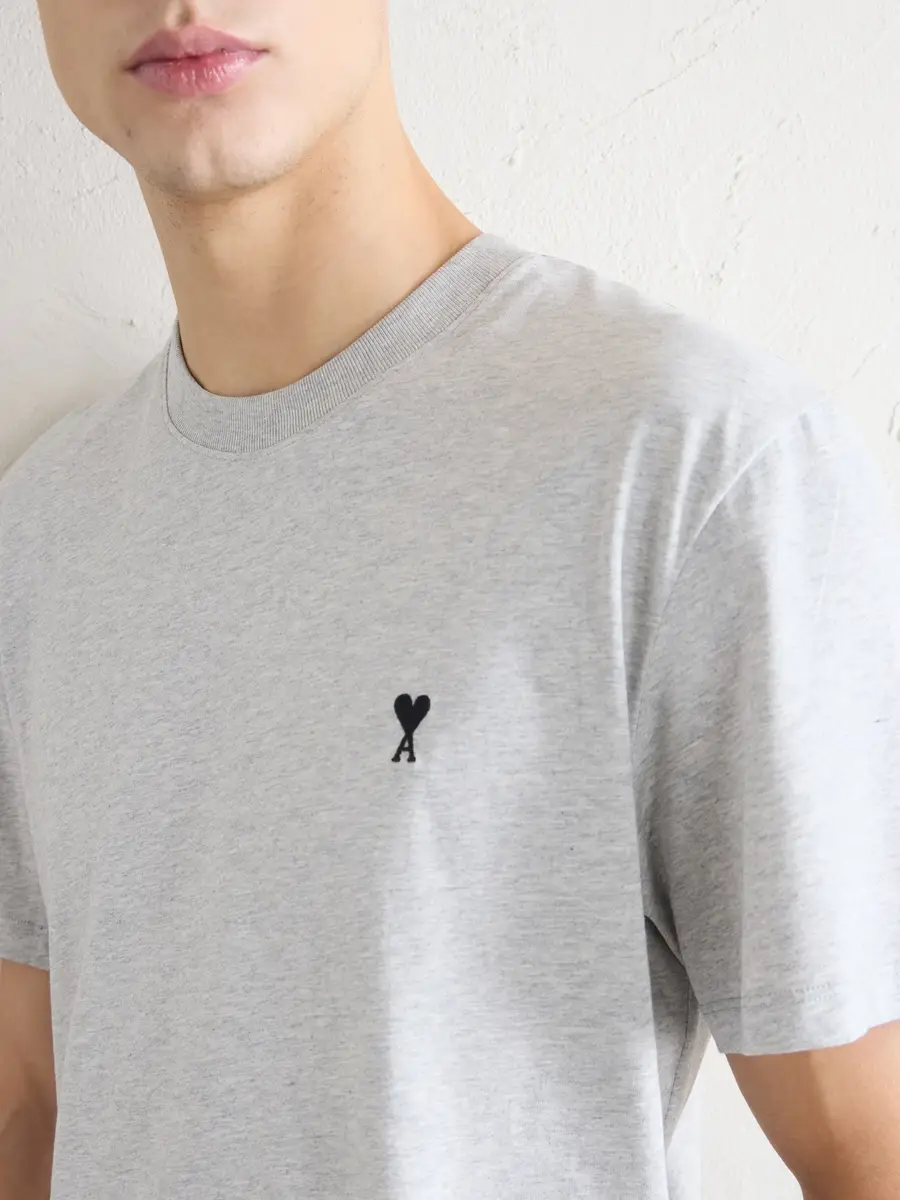 AMI PARIS Logo-Embroidery Cotton-Jersey T-shirt - Men | Thumbnail 5