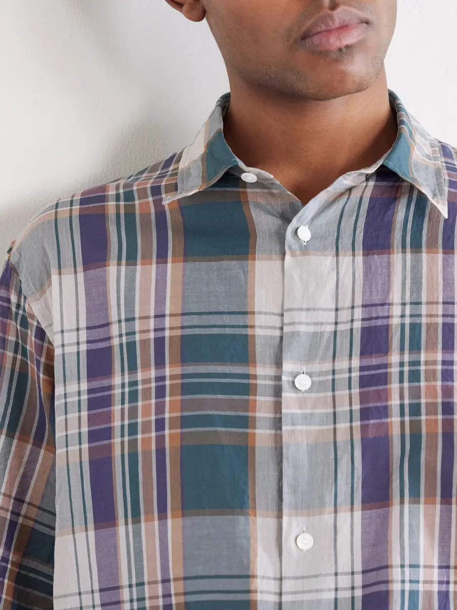 Kaptain Sunshine Checked Cotton-Gauze Shirt - Men | Thumbnail 5