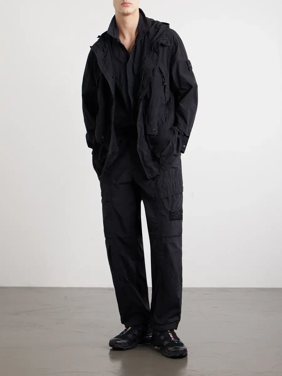 Stone Island STONE ISLAND GHOST Logo-Appliquéd Garment-Dyed Nylon Smerigliato Hooded Parka - Men | Thumbnail 2 Stone Island STONE ISLAND GHOST Logo-Appliquéd Garment-Dyed Nylon Smerigliato Hooded Parka - Men | Thumbnail 2