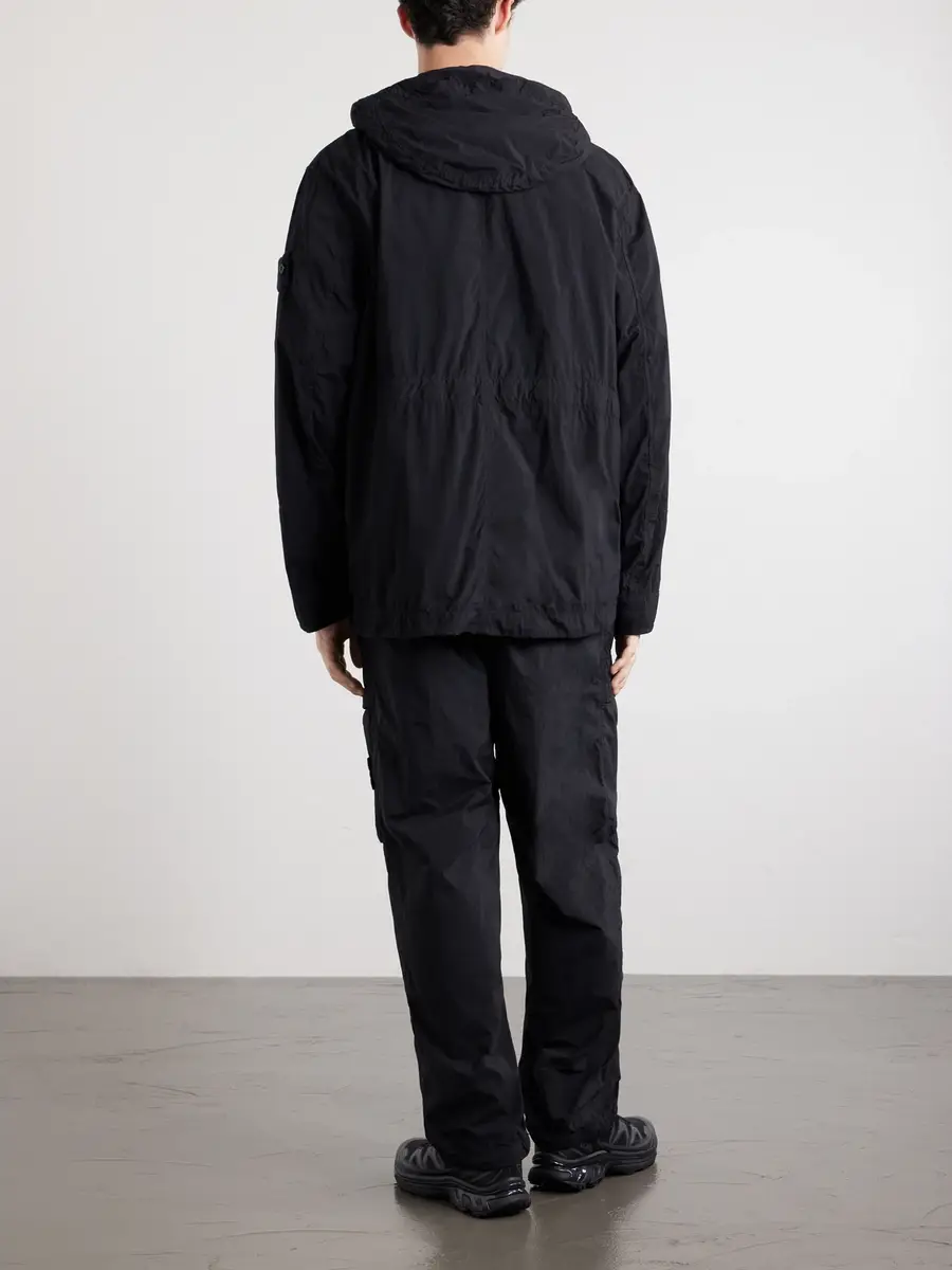 Stone Island STONE ISLAND GHOST Logo-Appliquéd Garment-Dyed Nylon Smerigliato Hooded Parka - Men | Thumbnail 4 Stone Island STONE ISLAND GHOST Logo-Appliquéd Garment-Dyed Nylon Smerigliato Hooded Parka - Men | Thumbnail 4