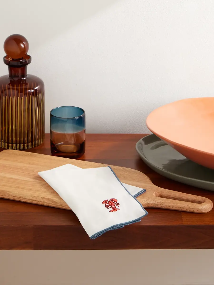 The Conran Shop Vedura Set of Six Embroidered Cotton and Linen-Blend Napkins - Men | Thumbnail 2 The Conran Shop Vedura Set of Six Embroidered Cotton and Linen-Blend Napkins - Men | Thumbnail 2