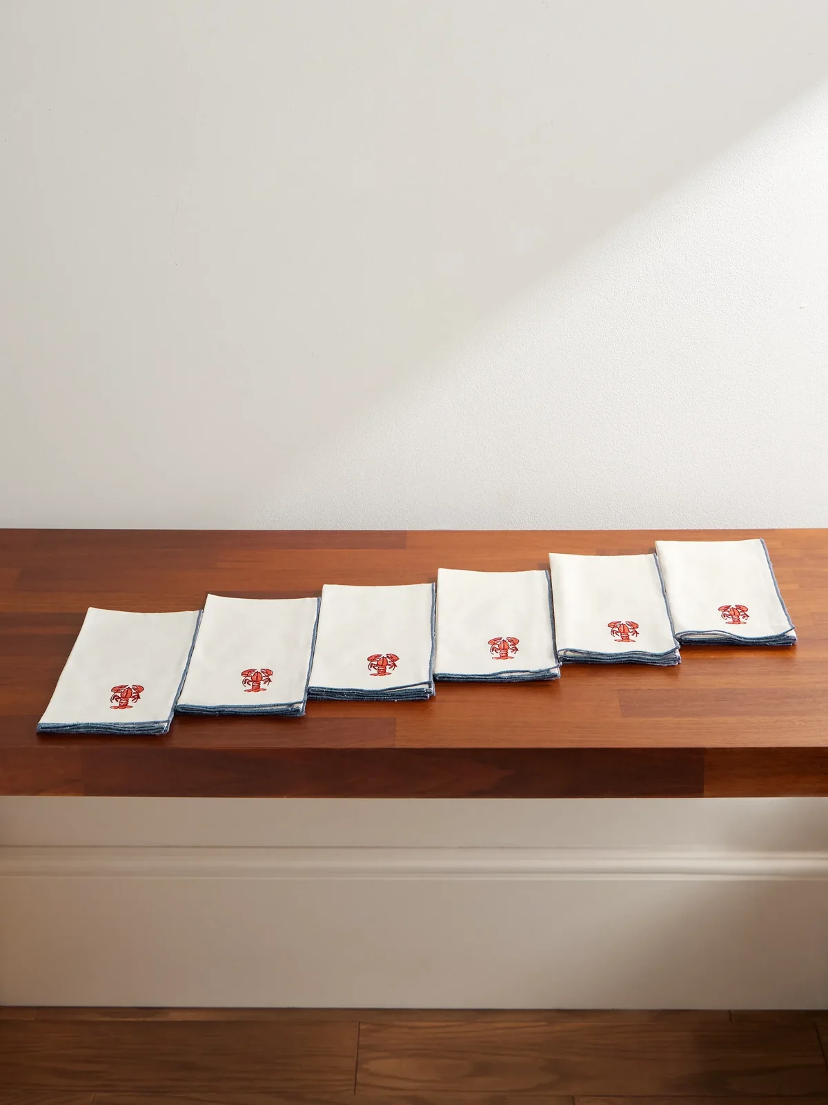 The Conran Shop Vedura Set of Six Embroidered Cotton and Linen-Blend Napkins - Men