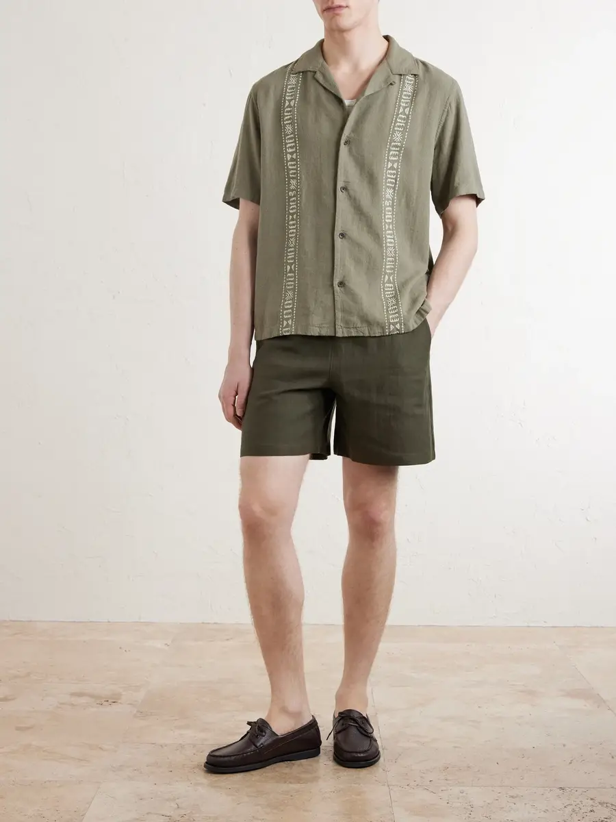 Aimé Leon Dore Straight-Leg Linen Drawstring Shorts - Men | Thumbnail 2 Aimé Leon Dore Straight-Leg Linen Drawstring Shorts - Men | Thumbnail 2