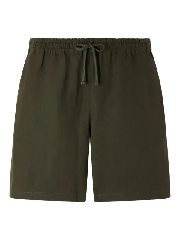 Straight-Leg Linen Drawstring Shorts - Men Straight-Leg Linen Drawstring Shorts - Men