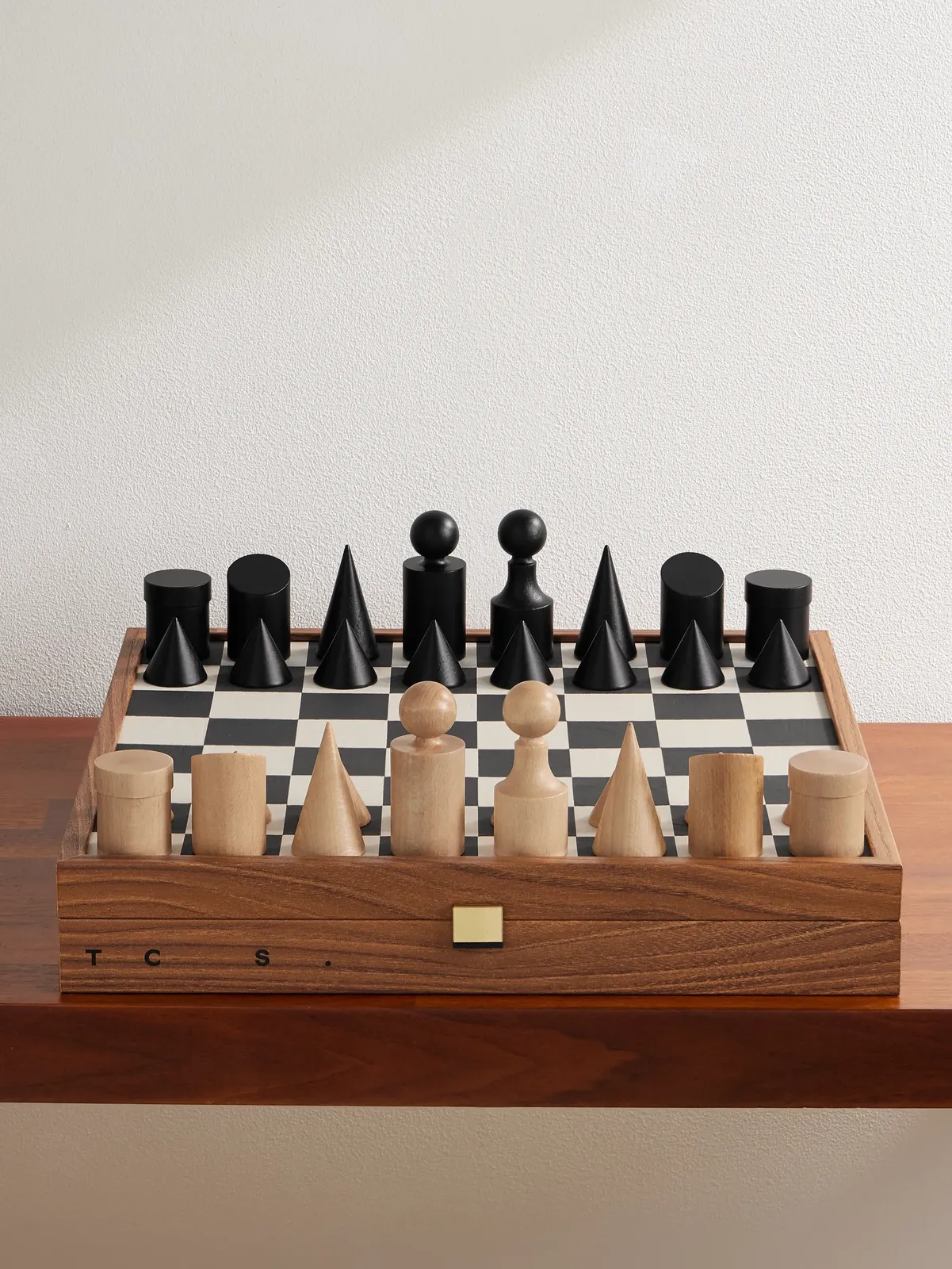 The Conran Shop Milos Wood and Felt Chess Set - Men