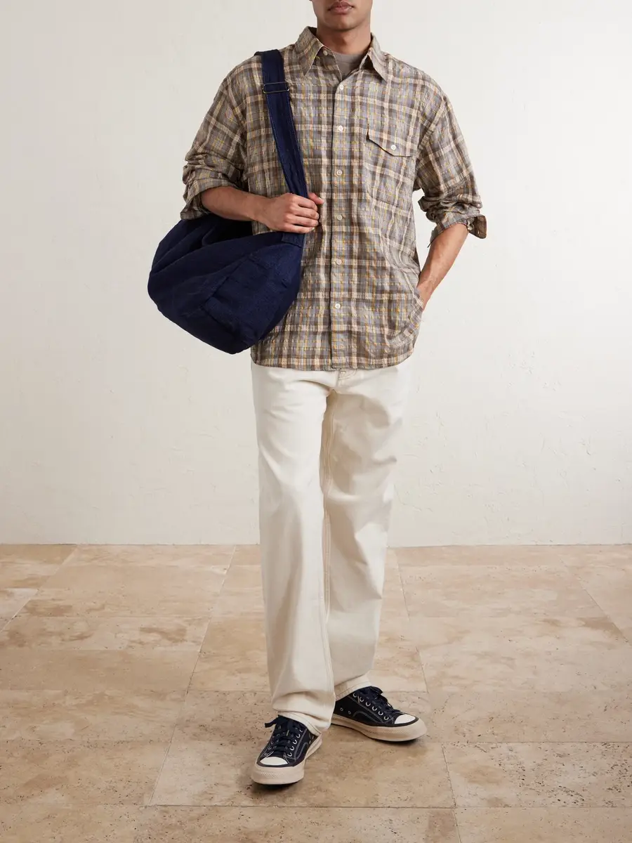 FrizmWORKS Sashiko Denim Messenger Bag - Men | Thumbnail 2 FrizmWORKS Sashiko Denim Messenger Bag - Men | Thumbnail 2