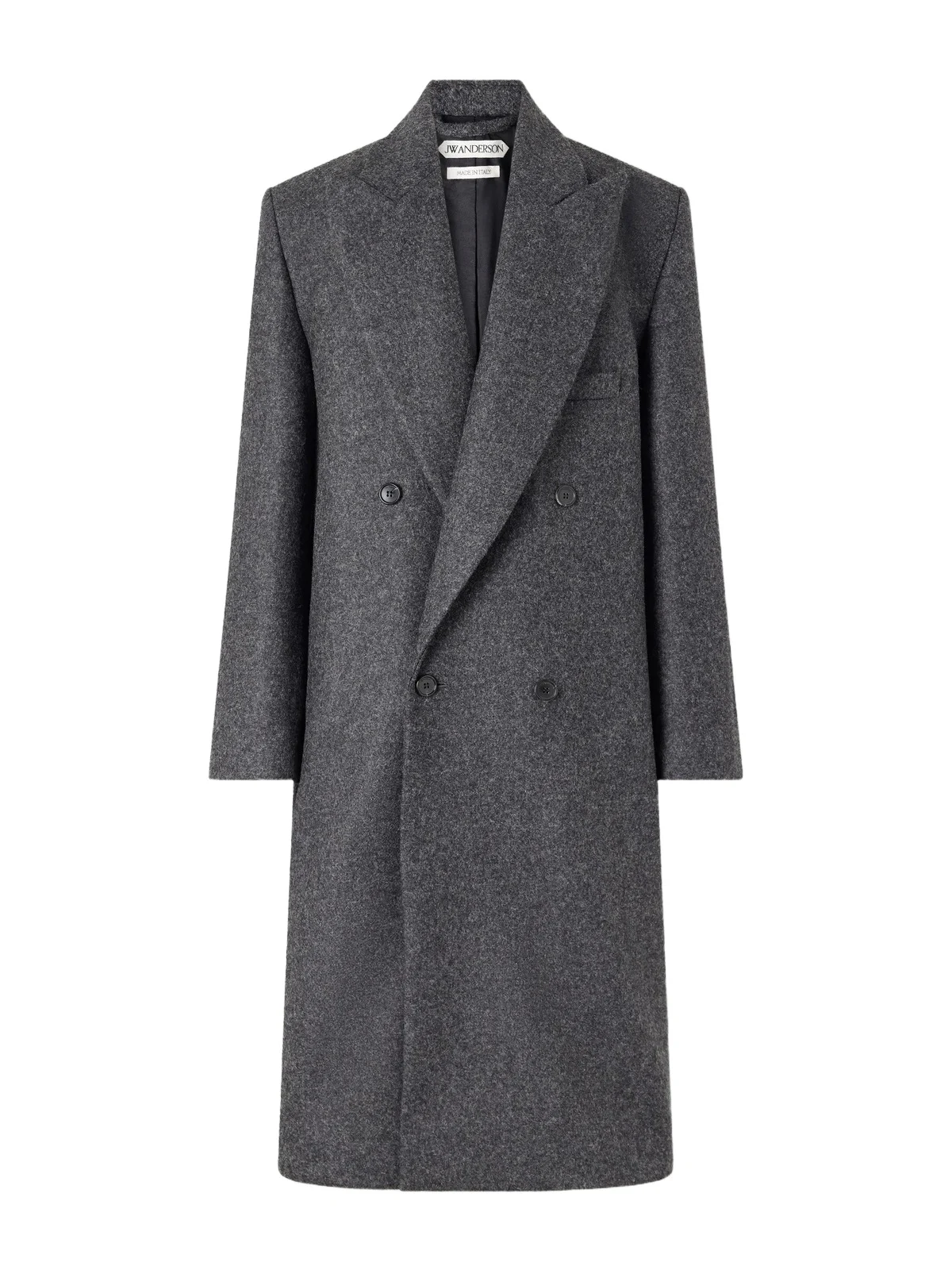 Double-Breasted Brushed Wool Coat - Men Double-Breasted Brushed Wool Coat - Men