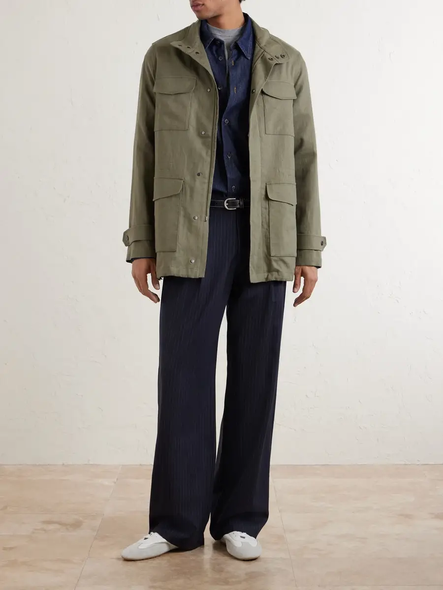 Kiton Suede-Trimmed Linen Field Jacket - Men | Thumbnail 2 Kiton Suede-Trimmed Linen Field Jacket - Men | Thumbnail 2