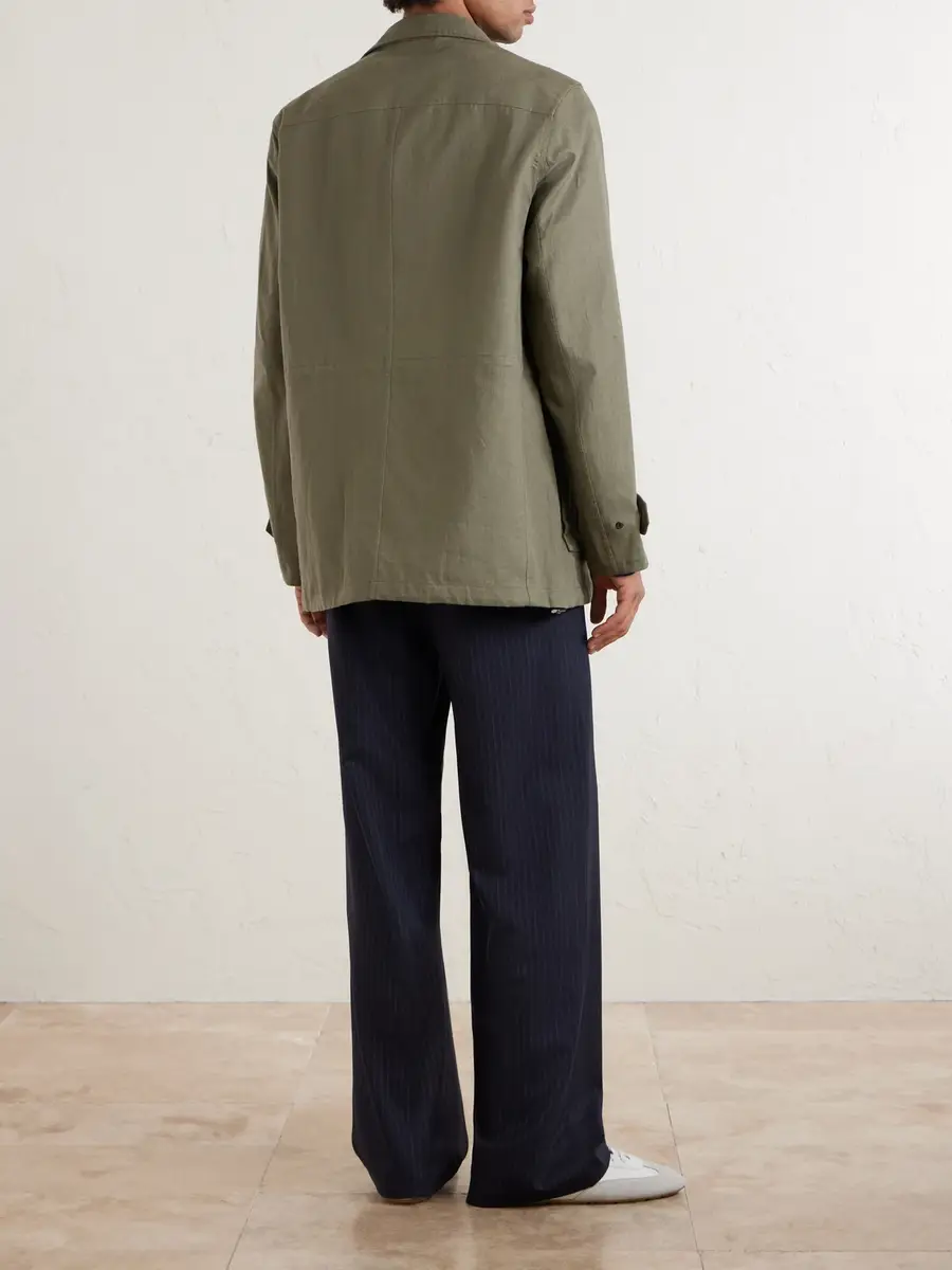 Kiton Suede-Trimmed Linen Field Jacket - Men | Thumbnail 4 Kiton Suede-Trimmed Linen Field Jacket - Men | Thumbnail 4