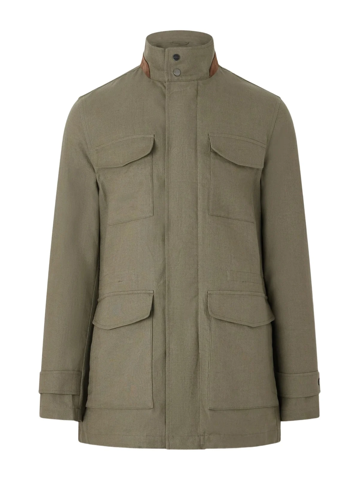 Kiton Suede-Trimmed Linen Field Jacket - Men