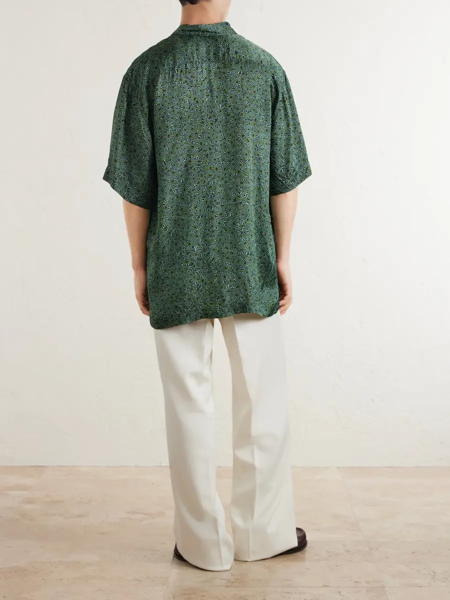 Dries Van Noten Camp-Collar Printed Satin Shirt - Men | Thumbnail 4 Dries Van Noten Camp-Collar Printed Satin Shirt - Men | Thumbnail 4