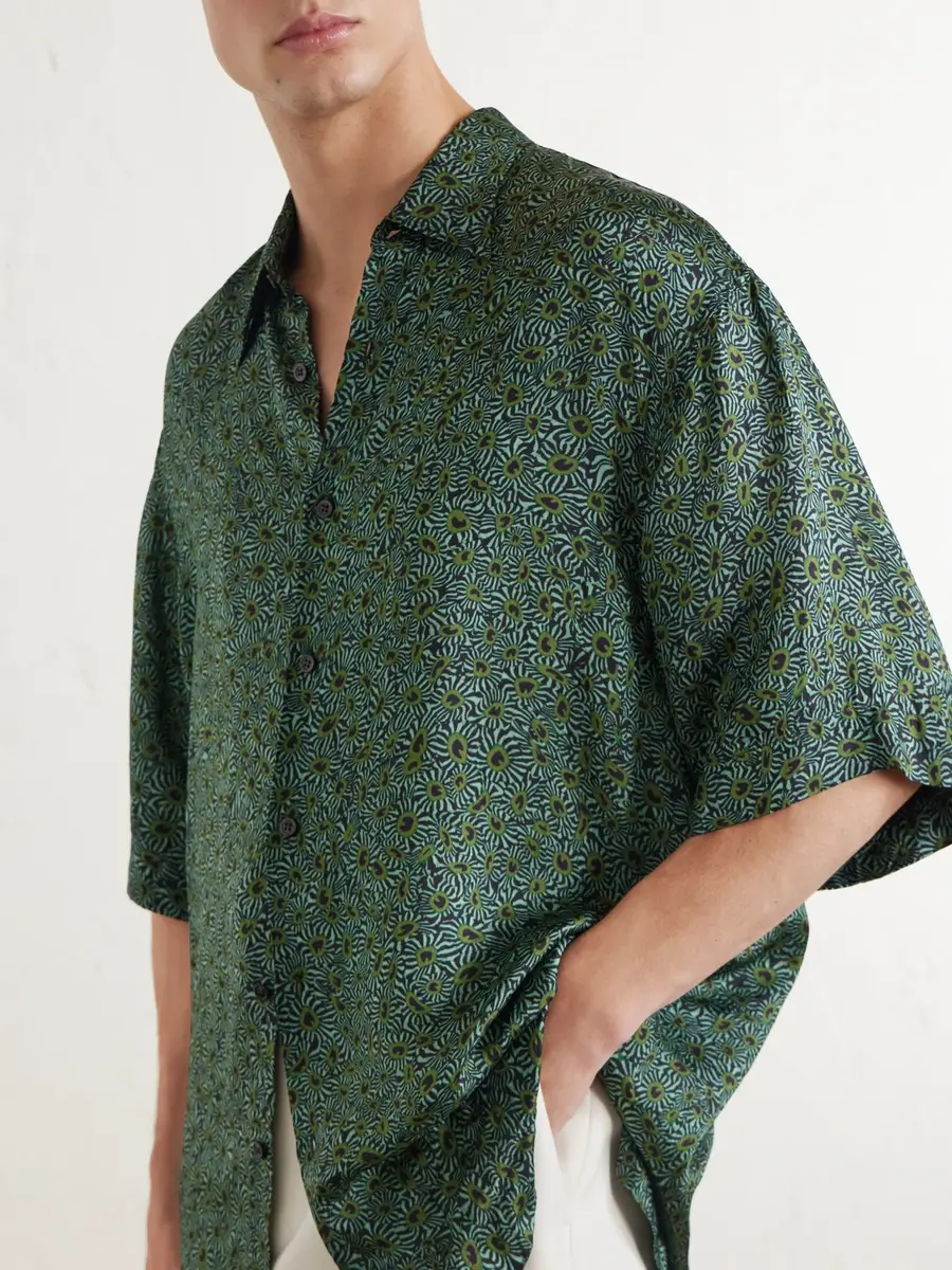 Dries Van Noten Camp-Collar Printed Satin Shirt - Men | Thumbnail 5 Dries Van Noten Camp-Collar Printed Satin Shirt - Men | Thumbnail 5