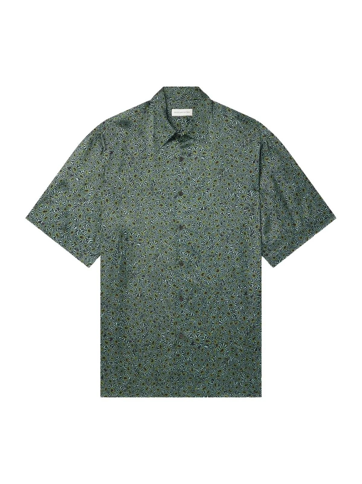 Camp-Collar Printed Satin Shirt - Men Camp-Collar Printed Satin Shirt - Men