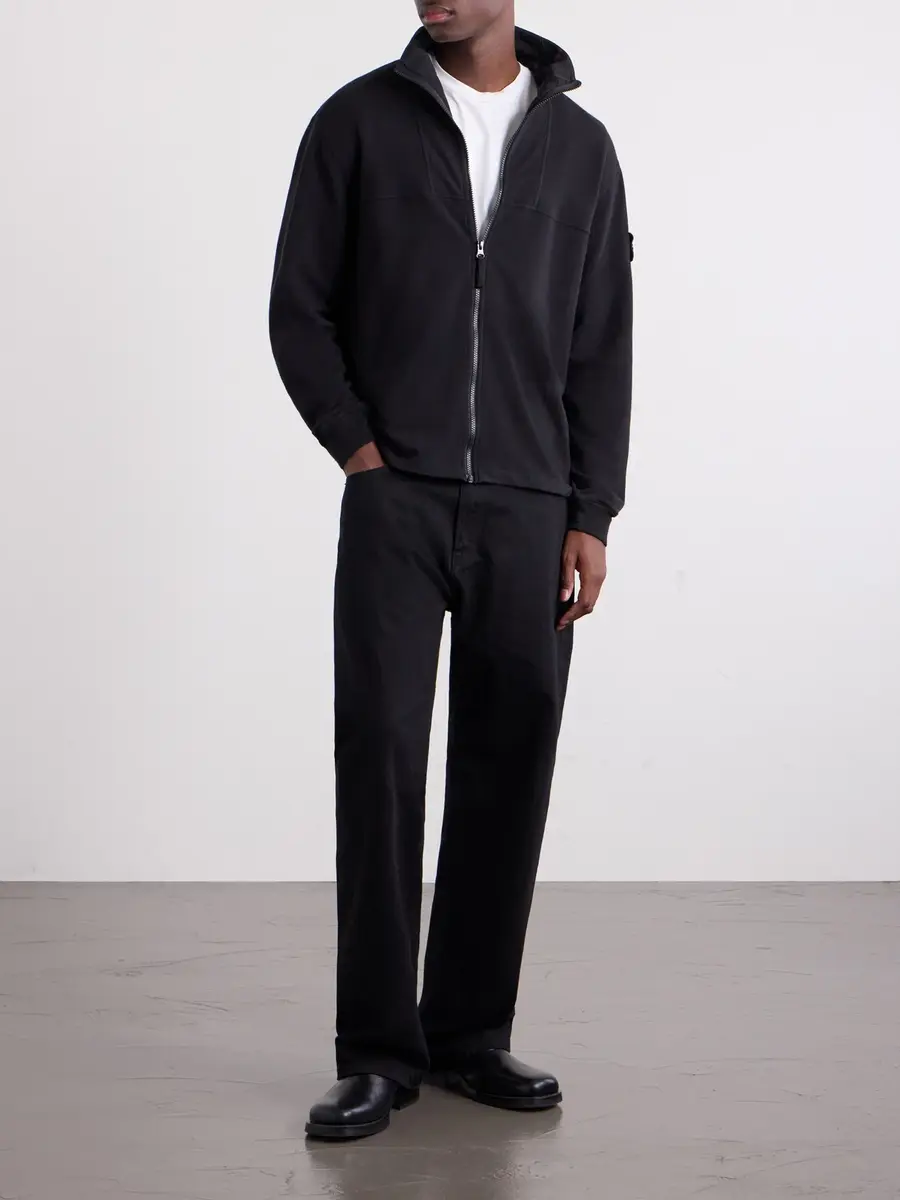 Stone Island GHOST Cotton-Blend Fleece Zip-Up Sweater - Men | Thumbnail 2