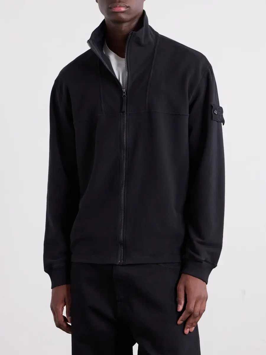 Stone Island GHOST Cotton-Blend Fleece Zip-Up Sweater - Men | Thumbnail 3