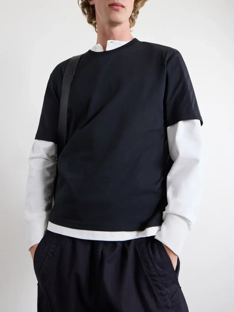 Studio Nicholson Bric Cotton-Jersey T-Shirt - Men | Thumbnail 5