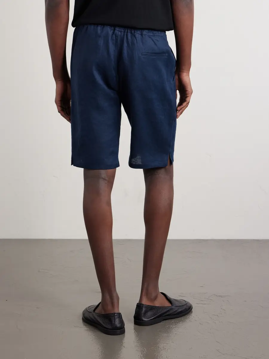 Kiton Drawstring Linen Straight-leg Shorts - Men | Thumbnail 4