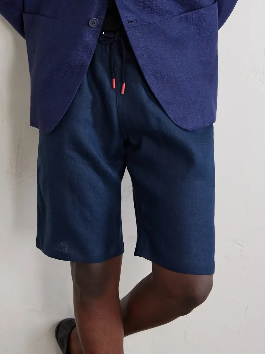 Kiton Drawstring Linen Straight-leg Shorts - Men | Thumbnail 5