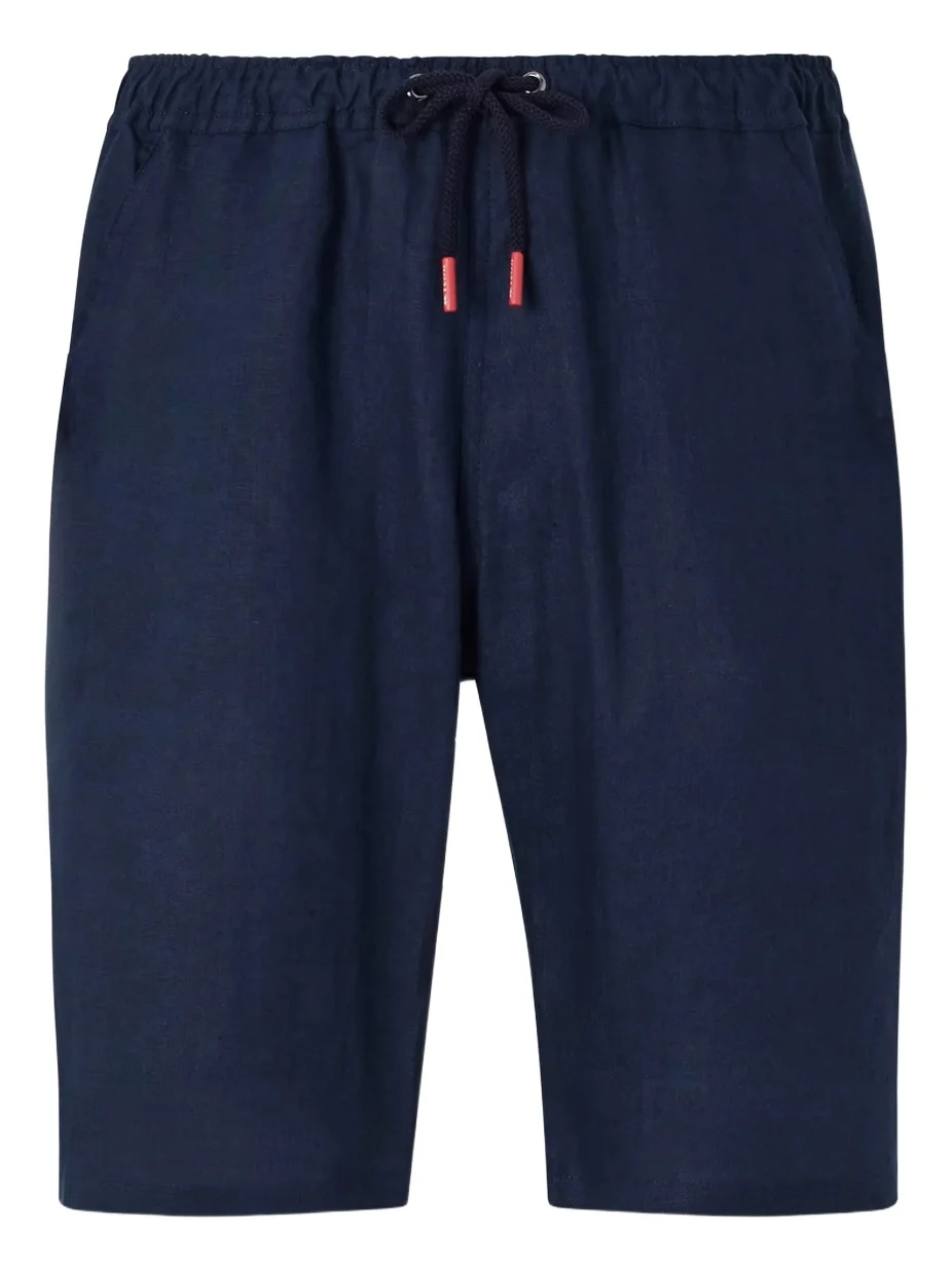 Drawstring Linen Straight-leg Shorts - Men Drawstring Linen Straight-leg Shorts - Men